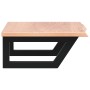Estante de lavabo de pared de acero y madera maciza de roble de , Tocadores de baño - Ref: Foro24-3302563, Precio: 70,37 €, D...