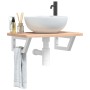 Estante de lavabo de pared de acero y madera maciza de roble de , Tocadores de baño - Ref: Foro24-3302334, Precio: 70,56 €, D...
