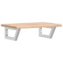 Estante de lavabo de pared de acero y madera maciza de roble de , Tocadores de baño - Ref: Foro24-3302334, Precio: 70,56 €, D...