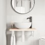 Estante de lavabo de pared de acero y madera maciza de roble de , Tocadores de baño - Ref: Foro24-3302334, Precio: 70,56 €, D...