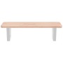 Estante de lavabo de pared de acero y madera maciza de roble de , Tocadores de baño - Ref: Foro24-3302334, Precio: 70,56 €, D...