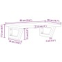 Estante de lavabo de pared de acero y madera maciza de roble de , Tocadores de baño - Ref: Foro24-3302334, Precio: 70,56 €, D...