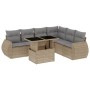 Set sofás de jardín 7 piezas y cojines ratán sintético beige en Conjuntos de jardín | Comprar online en Foru.es