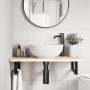 Estante de lavabo de pared de acero y madera maciza de roble de , Tocadores de baño - Ref: Foro24-3302329, Precio: 73,50 €, D...