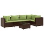 Set muebles de jardín 6 piezas y cojines ratán sintético marrón de , Conjuntos de jardín - Ref: Foro24-3308102, Precio: 407,3...