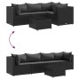 Set de muebles de jardín 5 pzas y cojines ratán sintético negro de , Conjuntos de jardín - Ref: Foro24-3308011, Precio: 401,4...