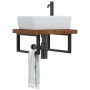 Estante de lavabo de pared de acero y madera maciza de roble de , Tocadores de baño - Ref: Foro24-3302413, Precio: 108,05 €, ...