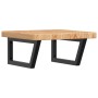 Estante de lavabo de pared de acero y madera maciza de roble de , Tocadores de baño - Ref: Foro24-3302411, Precio: 106,66 €, ...