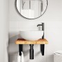 Estante de lavabo de pared de acero y madera maciza de roble de , Tocadores de baño - Ref: Foro24-3302411, Precio: 106,66 €, ...
