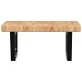 Estante de lavabo de pared de acero y madera maciza de roble de , Tocadores de baño - Ref: Foro24-3302411, Precio: 106,66 €, ...
