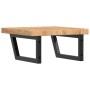 Estante de lavabo de pared de acero y madera maciza de roble de , Tocadores de baño - Ref: Foro24-3302411, Precio: 106,66 €, ...