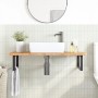 Estante de lavabo de pared de acero y madera maciza de roble de , Tocadores de baño - Ref: Foro24-3302397, Precio: 124,56 €, ...