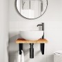 Estante de lavabo de pared de acero y madera maciza de roble de , Tocadores de baño - Ref: Foro24-3302395, Precio: 77,33 €, D...