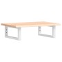 Estante de lavabo de pared de acero y madera maciza de roble de , Tocadores de baño - Ref: Foro24-3302540, Precio: 63,85 €, D...