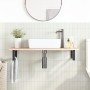 Estante de lavabo de pared de acero y madera maciza de roble de , Tocadores de baño - Ref: Foro24-3302549, Precio: 80,19 €, D...