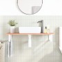 Estante de lavabo de pared de acero y madera maciza de roble de , Tocadores de baño - Ref: Foro24-3302568, Precio: 95,12 €, D...