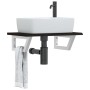 Estante de lavabo de pared de acero y madera maciza de roble de , Tocadores de baño - Ref: Foro24-3302582, Precio: 67,40 €, D...