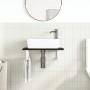 Estante de lavabo de pared de acero y madera maciza de roble de , Tocadores de baño - Ref: Foro24-3302582, Precio: 67,40 €, D...