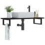 Estante de lavabo de pared de acero y madera maciza de roble de , Tocadores de baño - Ref: Foro24-3302589, Precio: 70,36 €, D...