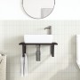 Estante de lavabo de pared de acero y madera maciza de roble de , Tocadores de baño - Ref: Foro24-3302619, Precio: 85,89 €, D...