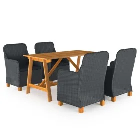 Juego de comedor para jardín de 5 piezas gris oscuro de vidaXL, Conjuntos de jardín - Ref: Foro24-3068788, Precio: 561,43 €, ...