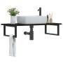 Estante de lavabo de pared de acero y madera maciza de roble de , Tocadores de baño - Ref: Foro24-3302625, Precio: 88,50 €, D...