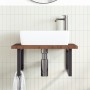 Estante de lavabo de pared de acero y madera maciza de roble de , Tocadores de baño - Ref: Foro24-3302485, Precio: 105,90 €, ...