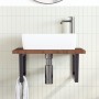 Estante de lavabo de pared de acero y madera maciza de roble de , Tocadores de baño - Ref: Foro24-3302487, Precio: 107,74 €, ...