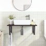 Estante de lavabo de pared de acero y madera maciza de roble de , Tocadores de baño - Ref: Foro24-3302659, Precio: 88,74 €, D...