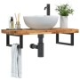 Estante de lavabo de pared acero y madera maciza de acacia de , Tocadores de baño - Ref: Foro24-3302741, Precio: 93,15 €, Des...