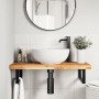 Estante de lavabo de pared acero y madera maciza de acacia de , Tocadores de baño - Ref: Foro24-3302741, Precio: 93,15 €, Des...