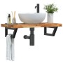Estante de lavabo de pared acero y madera maciza de acacia de , Tocadores de baño - Ref: Foro24-3302743, Precio: 96,91 €, Des...