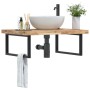 Estante de lavabo de pared acero y madera maciza de acacia de , Tocadores de baño - Ref: Foro24-3302909, Precio: 154,54 €, De...