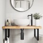 Estante de lavabo de pared acero y madera maciza de acacia de , Tocadores de baño - Ref: Foro24-3302909, Precio: 154,54 €, De...