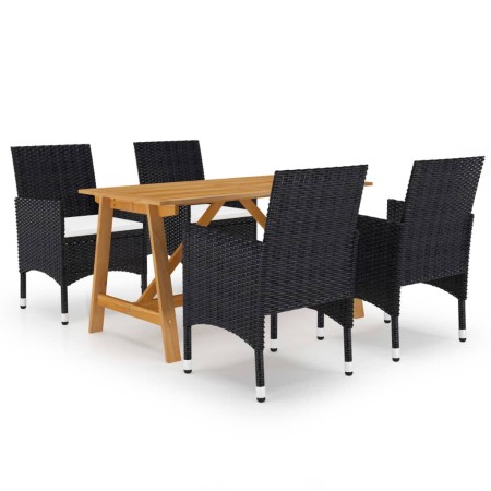 Juego de comedor de jardín de 5 piezas negro de vidaXL, Conjuntos de jardín - Ref: Foro24-3068735, Precio: 350,26 €, Descuent...