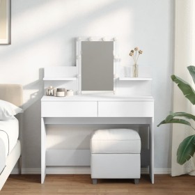 Tocador con luces LED blanco 100x40x130 cm de , Tocadores para dormitorios - Ref: Foro24-848199, Precio: 166,88 €, Descuento: %