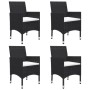 Juego de comedor de jardín de 5 piezas negro de vidaXL, Conjuntos de jardín - Ref: Foro24-3068735, Precio: 350,26 €, Descuent...
