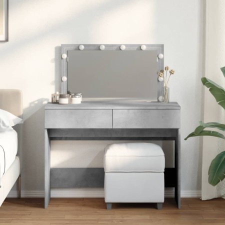 Tocador con luces LED gris hormigón 100x40x120 cm de , Tocadores para dormitorios - Ref: Foro24-848209, Precio: 148,42 €, Des...