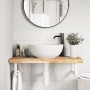 Estante de lavabo de pared acero y madera maciza de acacia de , Tocadores de baño - Ref: Foro24-3302692, Precio: 92,92 €, Des...