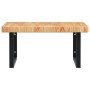 Estante de lavabo de pared de acero y madera maciza de roble de , Tocadores de baño - Ref: Foro24-3302493, Precio: 138,35 €, ...