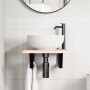 Estante de lavabo de pared de acero y madera maciza de roble de , Tocadores de baño - Ref: Foro24-3302535, Precio: 58,09 €, D...