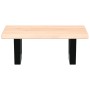 Estante de lavabo de pared de acero y madera maciza de roble de , Tocadores de baño - Ref: Foro24-3302535, Precio: 58,09 €, D...