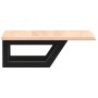 Estante de lavabo de pared de acero y madera maciza de roble de , Tocadores de baño - Ref: Foro24-3302535, Precio: 58,09 €, D...