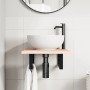 Estante de lavabo de pared de acero y madera maciza de roble de , Tocadores de baño - Ref: Foro24-3302537, Precio: 62,82 €, D...