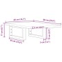 Estante de lavabo de pared de acero y madera maciza de roble de , Tocadores de baño - Ref: Foro24-3302537, Precio: 62,82 €, D...