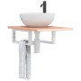 Estante de lavabo de pared de acero y madera maciza de roble de , Tocadores de baño - Ref: Foro24-3302556, Precio: 71,09 €, D...