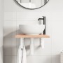 Estante de lavabo de pared de acero y madera maciza de roble de , Tocadores de baño - Ref: Foro24-3302556, Precio: 71,09 €, D...