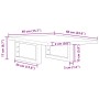 Estante de lavabo de pared de acero y madera maciza de roble de , Tocadores de baño - Ref: Foro24-3302556, Precio: 71,09 €, D...
