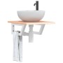 Estante de lavabo de pared de acero y madera maciza de roble de , Tocadores de baño - Ref: Foro24-3302554, Precio: 76,27 €, D...
