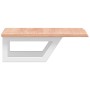 Estante de lavabo de pared de acero y madera maciza de roble de , Tocadores de baño - Ref: Foro24-3302554, Precio: 76,27 €, D...